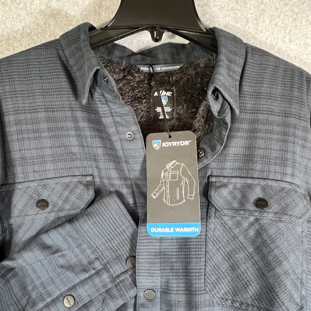 Kuhl XXL‎ Joyrydr Shacket Mens Plaid Fleece Lined Jacket Flannel Shirt Button up